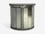 Art Deco Hollywood Regency Style, Distressed Glass, Mirrored Demilune Cabinet For Sale - Image 3 of 12