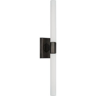 Chapman & Myers for Visual Comfort Signature Hawthorne 20" Double Bath Light in Bronze with White Glass For Sale