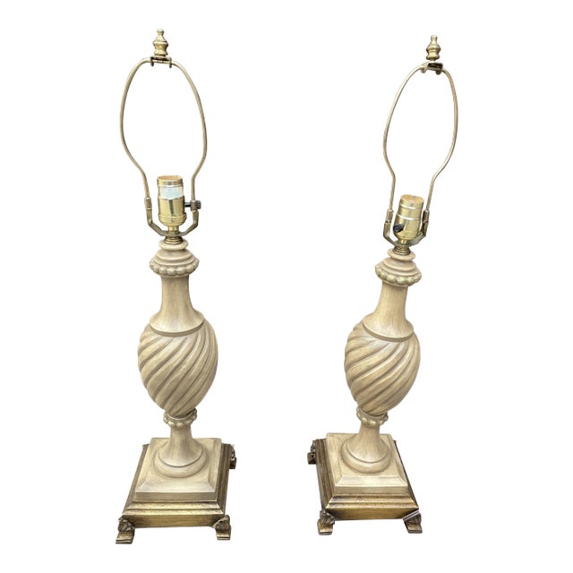 French Country Style Ceramic Lamps - A Pair of 2. For Sale
