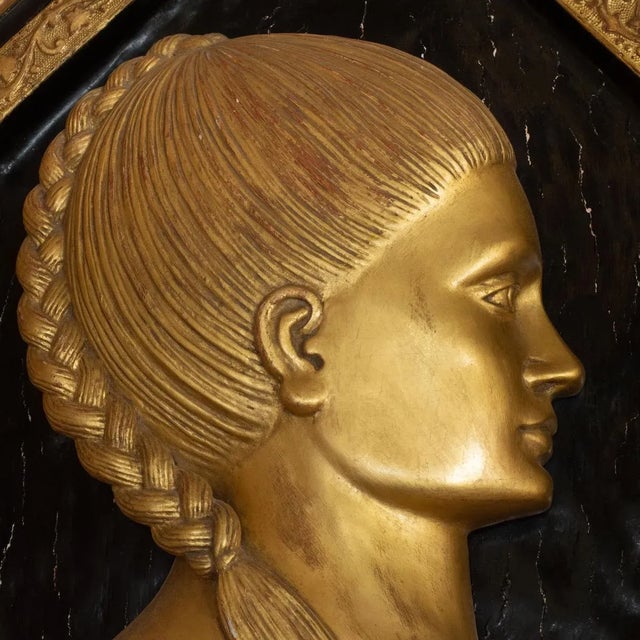 Giltwood Female Portraits by Carlos Villegas- A Pair For Sale - Image 9 of 11