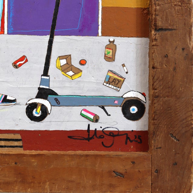 2020s The Pavement #2 - Colorful Quirky Urban Figurative Mixed Media Original Artwork by Fabio Coruzzi For Sale - Image 5 of 9