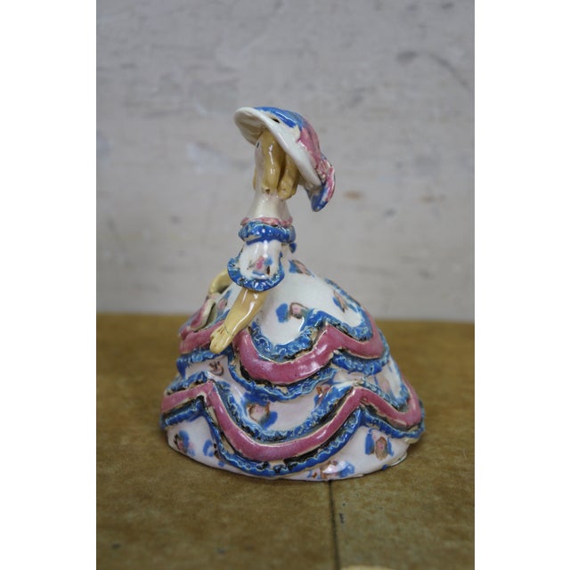 Vintage Arts & Crafts Overbeck Pottery Southern Belle Grotesque Figurine Indiana For Sale - Image 4 of 16
