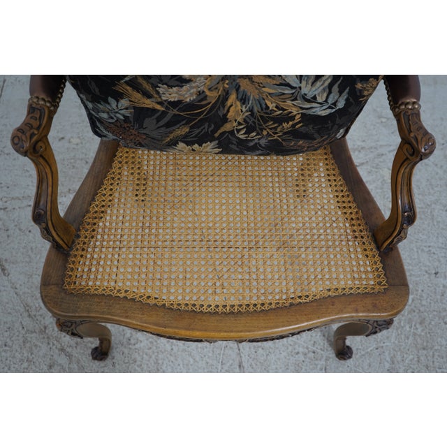 Pair French Louis XV Newly Upholstered Armchairs For Sale - Image 11 of 12