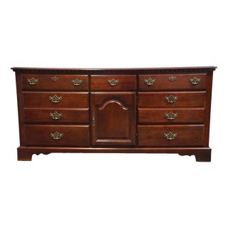 Broyhill Furniture Cherry Early American Traditional Style 67" Triple Door Dresser 735-6597-32 For Sale