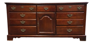 Broyhill Furniture Cherry Early American Traditional Style 67" Triple Door Dresser 735-6597-32