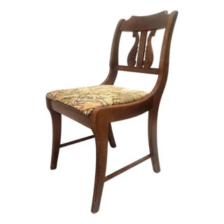 Lyre Back Duncan Phyfe Style Chair With Boucher French Provincial Tapestry Seat For Sale