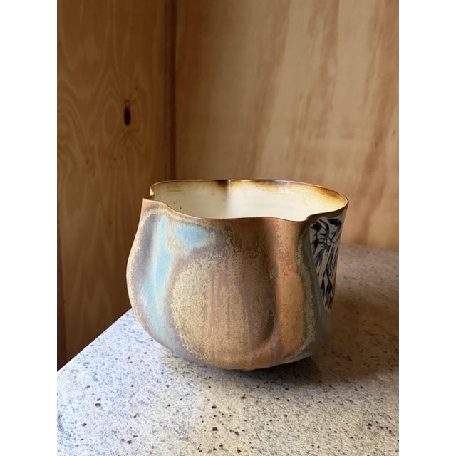 Dutch Sculptural Hand-Painted Studio Pottery Ceramic Vase from Joop For Sale - Image 5 of 11