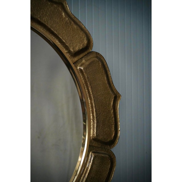 Gold Italian Murano Gold Art Glass and Brass Wall Mirror, 2000 For Sale - Image 8 of 11