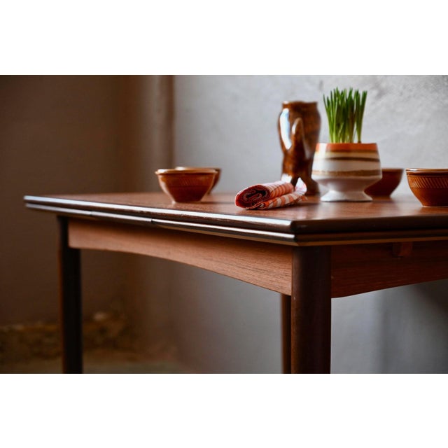 Wood Vintage Scandinavian Teak Dining Table with Spindle Legs and Extendable Leaves, 1970s For Sale - Image 7 of 18