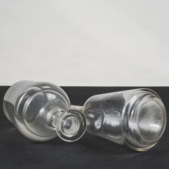 Glass Vintage Clear Bottles, Set of 2 For Sale - Image 7 of 9
