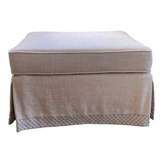 Beige Skirted Ottoman in Colefax & Fowler Fabric and Trim