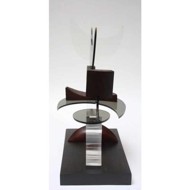 Vintage Acrylic and Teak Abstract Cat Sculpture by Robert D. Harvey For Sale - Image 11 of 13