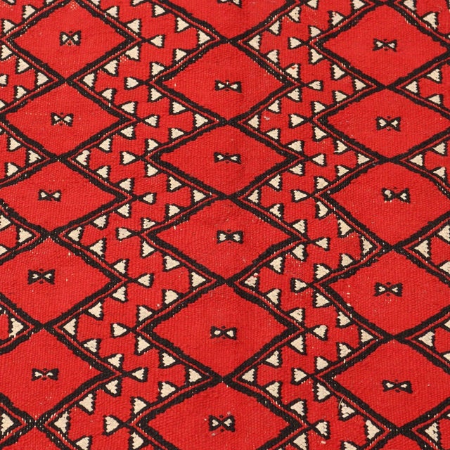 Kilim Rug in Cotton and Wool, Morocco For Sale - Image 6 of 10