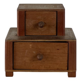 A Diminutive Art Deco Period Wood Double Level Drawer Cabinet for Nicknacks For Sale