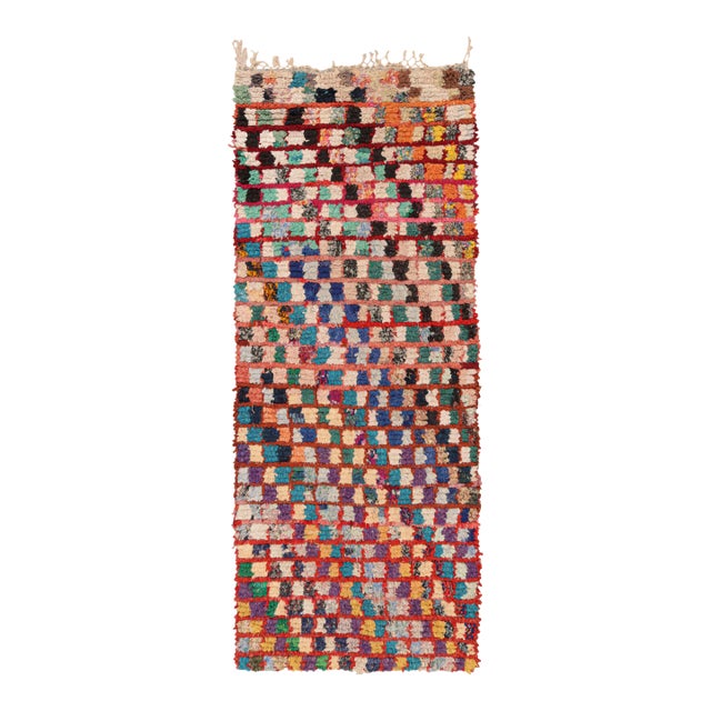 Vintage Moroccan Runner With Polychromatic Geometric Patterns, From Rug & Kilim For Sale