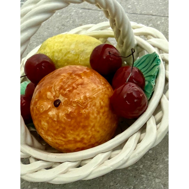 Vintage 1970’s Italian Ceramic, Majolica Fruit Basket, in the Style of Bassano For Sale In San Antonio - Image 6 of 12