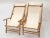 Pair 1970s Vintage Bamboo, Brass & Linen Fabric Folding Lounge Chairs For Sale - Image 12 of 13