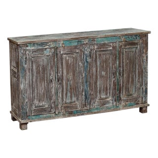 Sideboard Made From Antique Indian Teakwood Architectural Elements For Sale