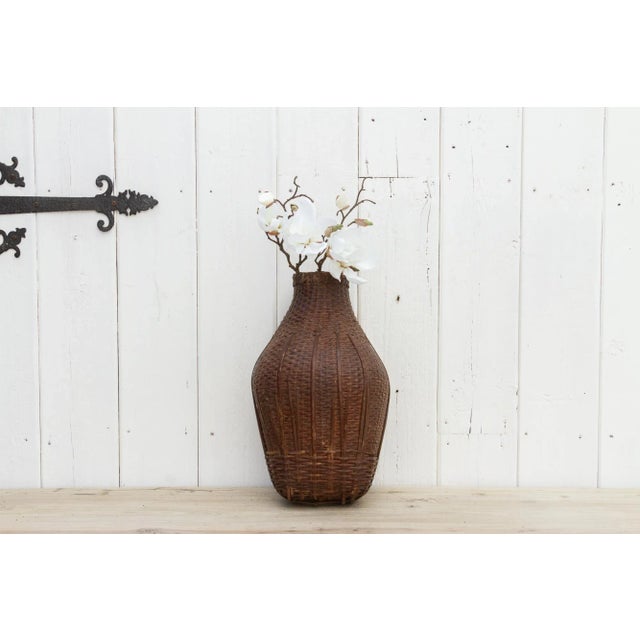 Wood Early 20th Century Rattan Nepalese Bottle For Sale - Image 7 of 8