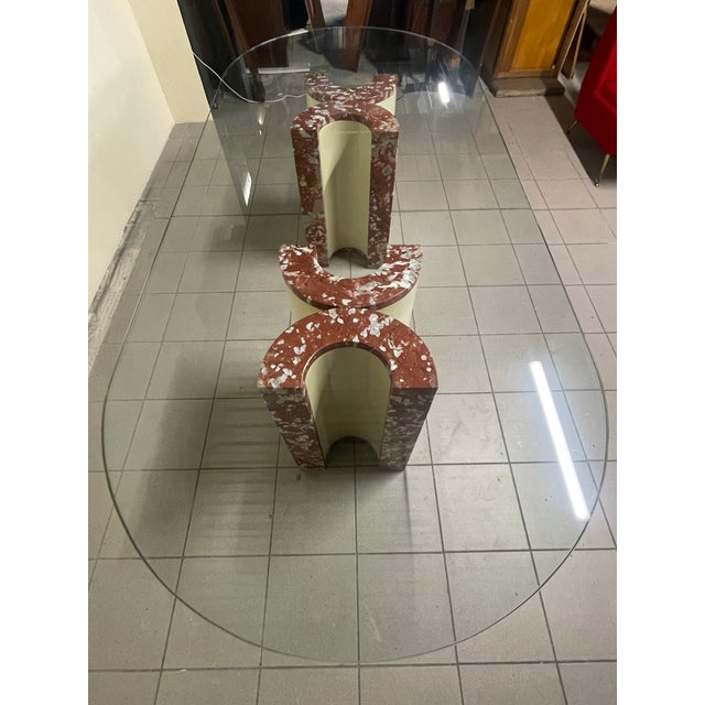 Large Table in Marble and Glass, 1970s For Sale - Image 14 of 18