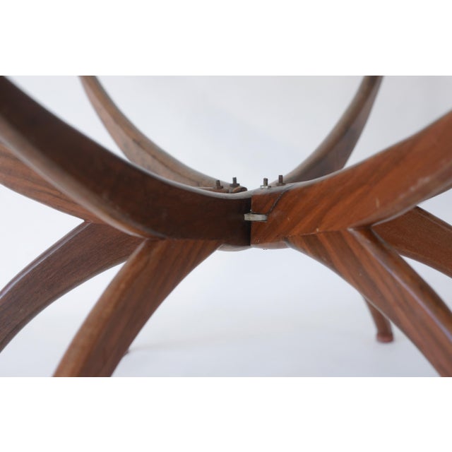 Brown Mid Century Spider Legs Coffee Table With Glass Top For Sale - Image 8 of 16