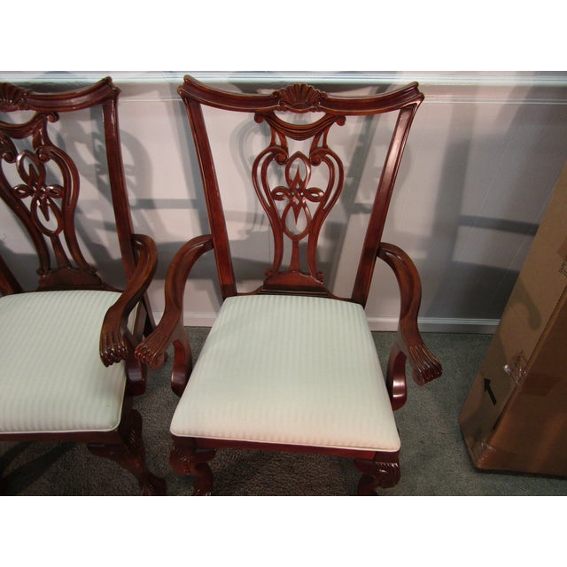 Pennsylvania House Set of Eight Solid Cherry Chippendale Style Dining Chairs For Sale - Image 10 of 12