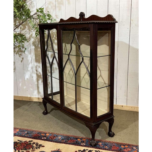 English Mahogany Display Cabinet, 1930s For Sale - Image 12 of 17