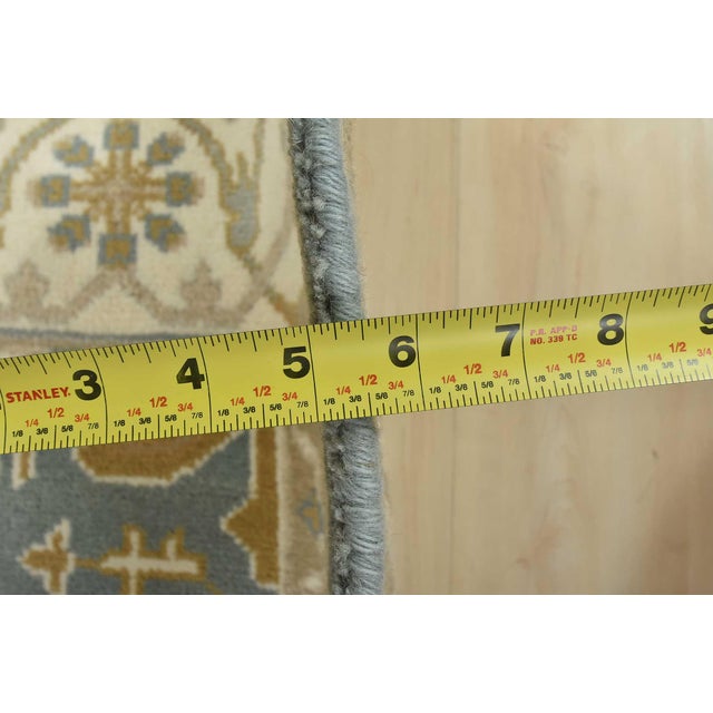 Oushak Rug 5’1” X 8’2” Blue Wool Tribal Hand-Knotted Oriental Carpet For Sale - Image 12 of 14