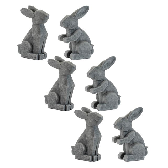 Kenneth Ludwig Chicago Modern Sitting Bunny Figurine (Set of 6) For Sale - Image 4 of 4