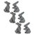 Kenneth Ludwig Chicago Modern Sitting Bunny Figurine (Set of 6) For Sale - Image 4 of 4