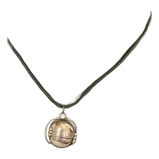 1980s Sterling Sphere Locket For Sale