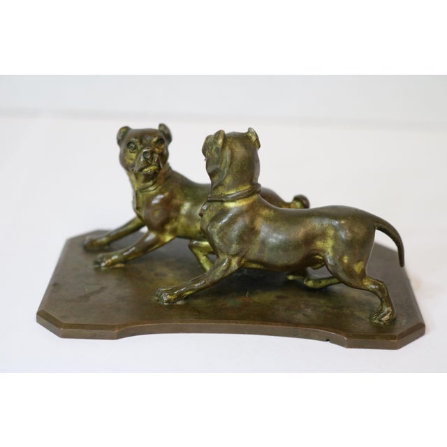 Very detailed and playful bronze bulldog sculpture in very good shape by Berndorf Foundry in Vienna. I love the subject...