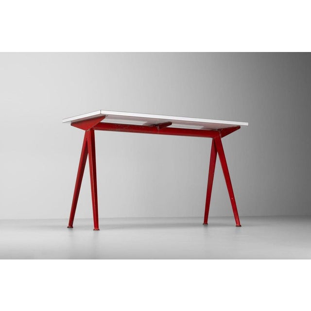 512 Compass Table Red by Jean Prouvé, France, 1953 For Sale - Image 14 of 18