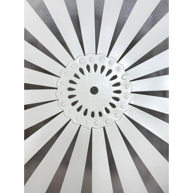 Early French Sunburst Wrought‑Iron Garden Bench, Attributed to François Carré For Sale - Image 4 of 10