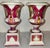 Beautiful Matching Pair of Antique Turn-of-the-Century Austrian Porcelain Pedestal Mantel UrnsRoyal Vienna Style — Classic...
