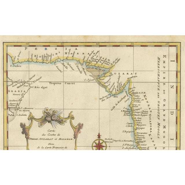 Late 18th Century Hand-Colored Map of Persia, Gujarat and Malabar Coasts, 1773 For Sale - Image 5 of 10