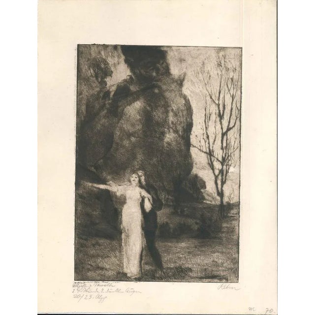 Drypoint and aquatint (brown ink) on cream paper. Signed ''Rehn'' in pencil on the lower right margin. Titled and numbered...