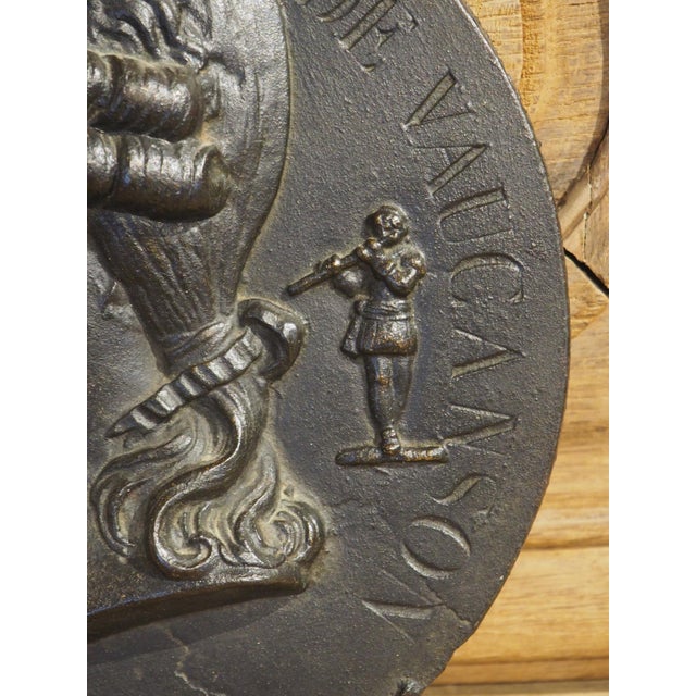 19th Century 19th Century French Cast Iron Profile of Jacques De Vaucanson, Diam. 9 Inches For Sale - Image 5 of 12