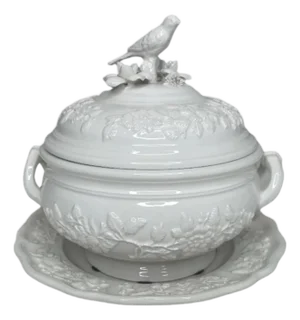 Mottahedah Bird Soup Tureen With Under Plate