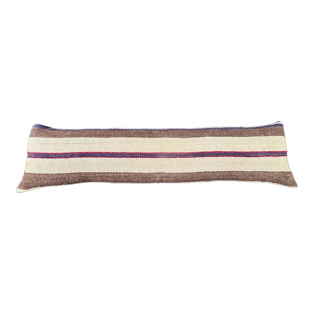 Turkish Hemp Pillow Cushion Natural Beige Brown Cushion Cover 12x46 For Sale