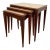 1970s Mid Century Modern Nesting Table Vith Removable Glass Tops, Set of Three For Sale
