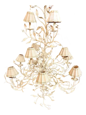 Wrought Iron Tree Branch Chandelier C. 1960-1970