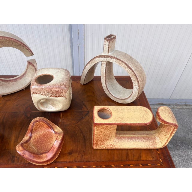 Vintage Ceramics by Roberto Rigon for Bertoncello, 1960s, Set of 6 For Sale - Image 12 of 14