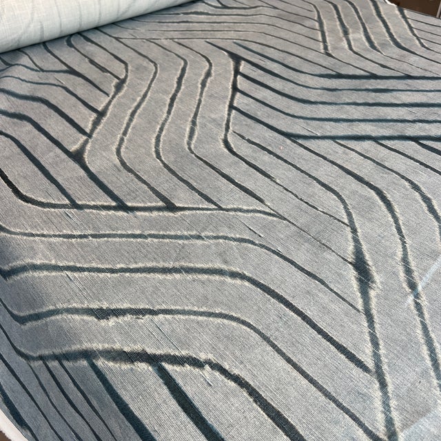 Sky Blue Carleton v Samarkand in Sky Linen Fabric- 4 Yards For Sale - Image 8 of 9