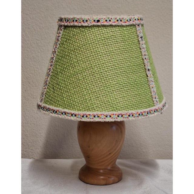 Vintage Table Lamp with Turned Maple Base by Lamplove, 1970s, in Very Good conditions. Designed 1970 to 1979 This piece...