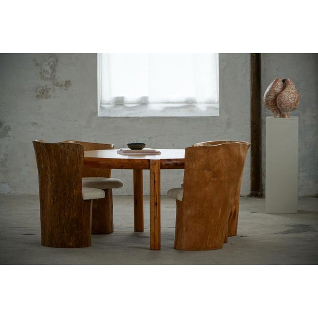 Swedish Stump Chairs in Wood with Bouclé Seats, 1960s, Set of 4 For Sale - Image 13 of 18