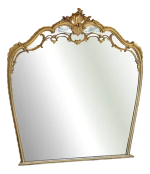 Large Vintage Giltwood Overmantel Wall Mirror, 1920