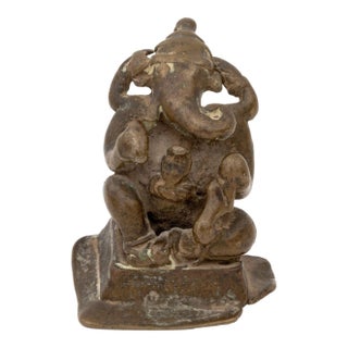 Indian Lord Ganesh Patinated Bronze Sculpture For Sale
