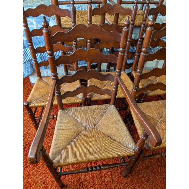 Vintage Tell City Chair Company Rush-Seat Dining Chairs Set of 7 For Sale - Image 11 of 16