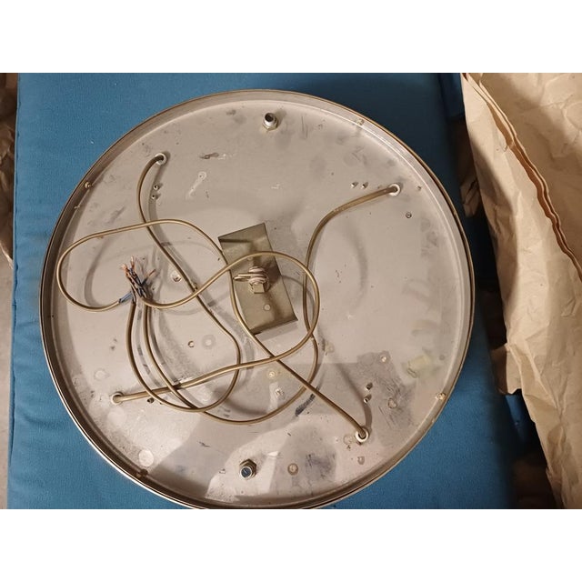 Large Art Deco Ceiling Light in Gold-Plated Brass and Crystal, Rome, Italy, 1990s For Sale - Image 3 of 18